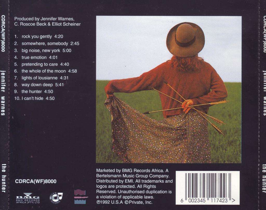 JENNIFER WARNES - The hunter  (CD) CDRCA (WF) 8000 EX