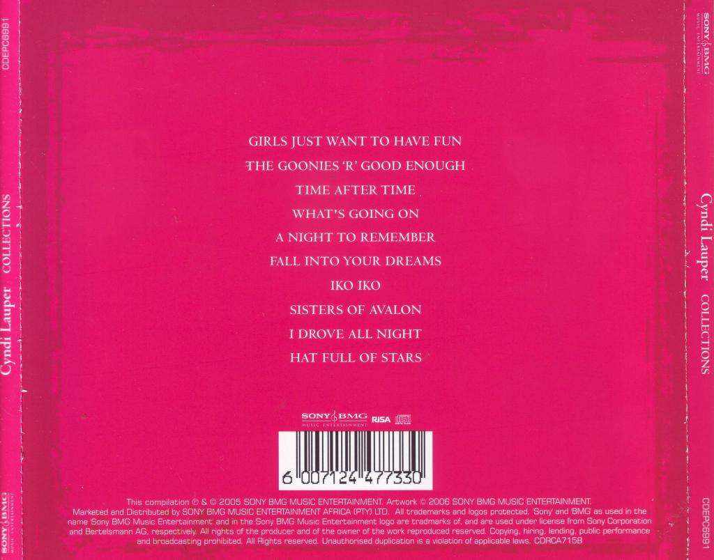 CYNDI LAUPER - Collections (CD)  CDEPC6991  NM-
