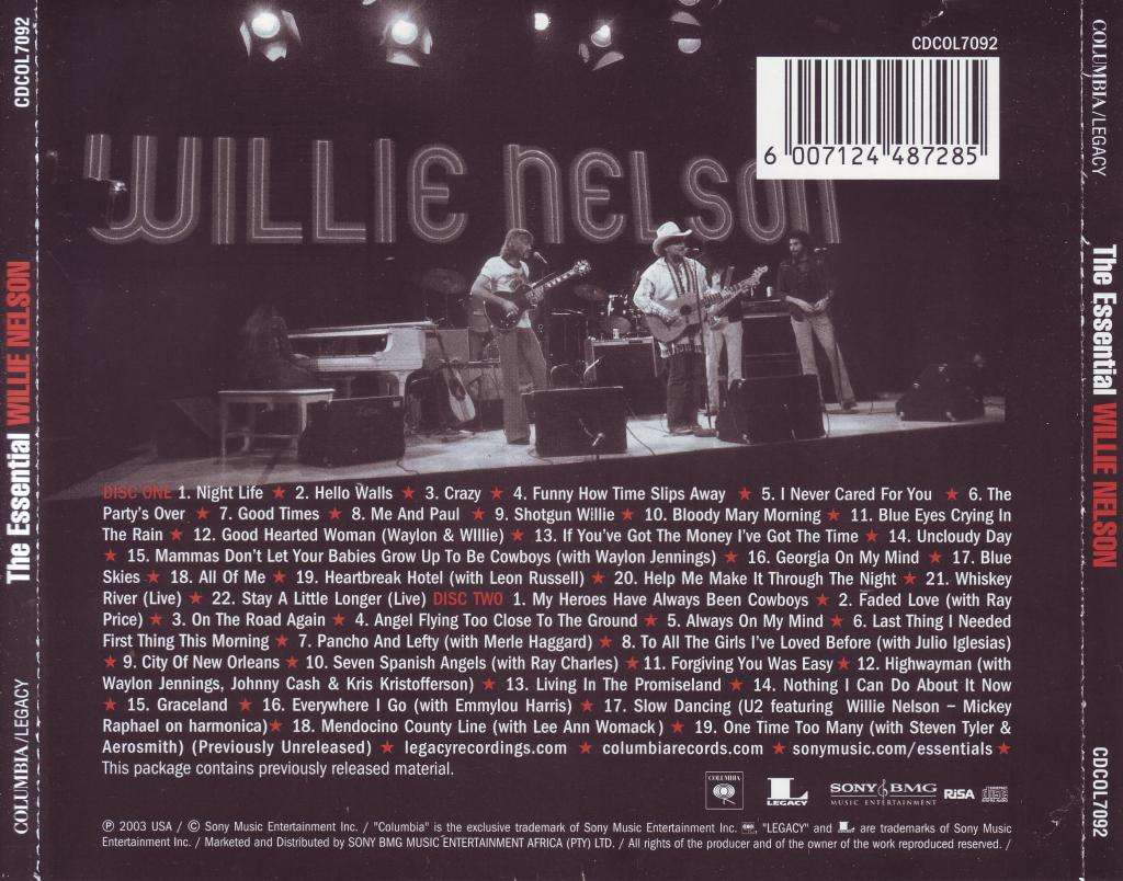 WILLIE NELSON - The Essential Willie Nelson (double CD)  CDCOL7092  NM