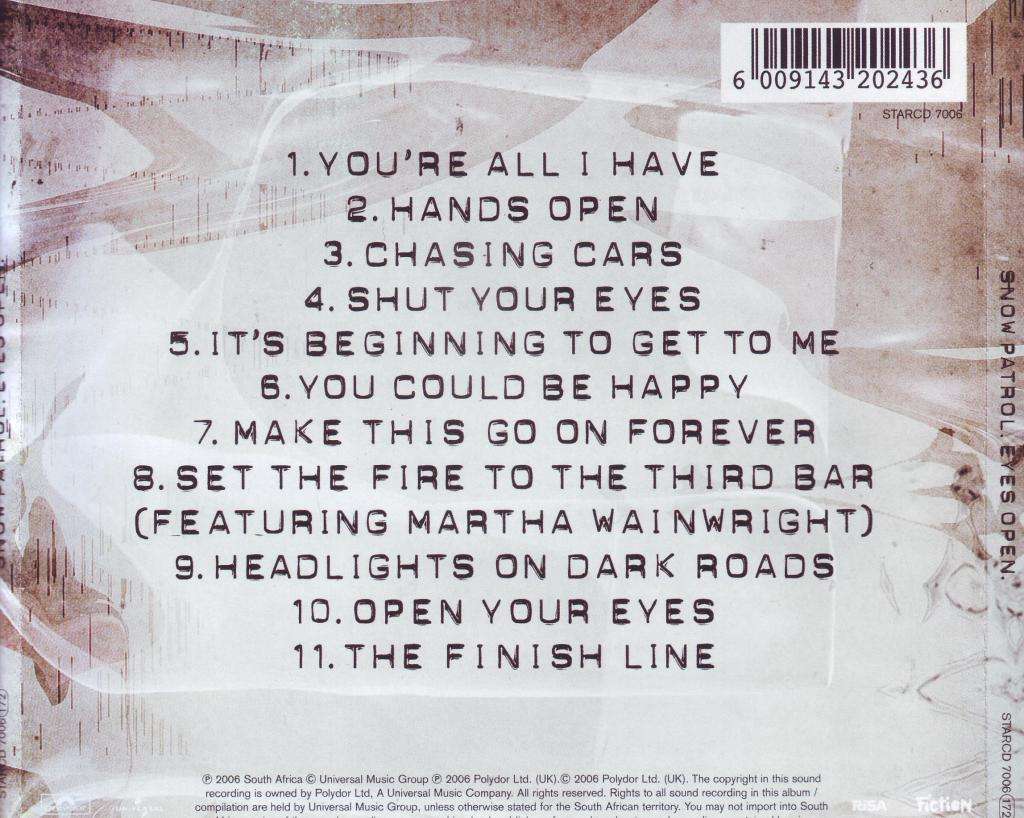 SNOW PATROL - Eyes open (CD) STARCD 7006 NM