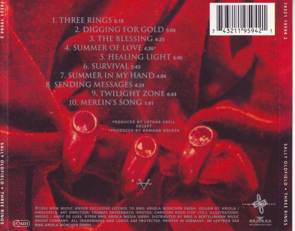 SALLY OLDFIELD - Three rings (CD) 74321 19594 2 EX