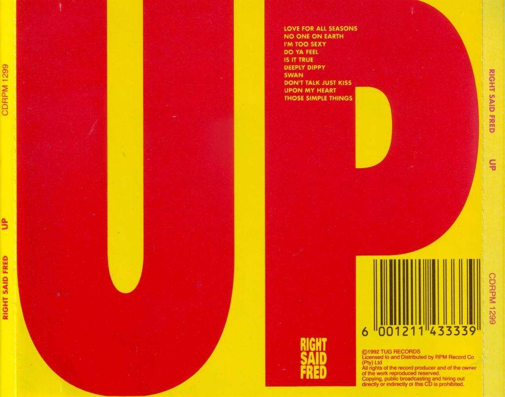 RIGHT SAID FRED - Up (CD) CDRPM 1299 EX