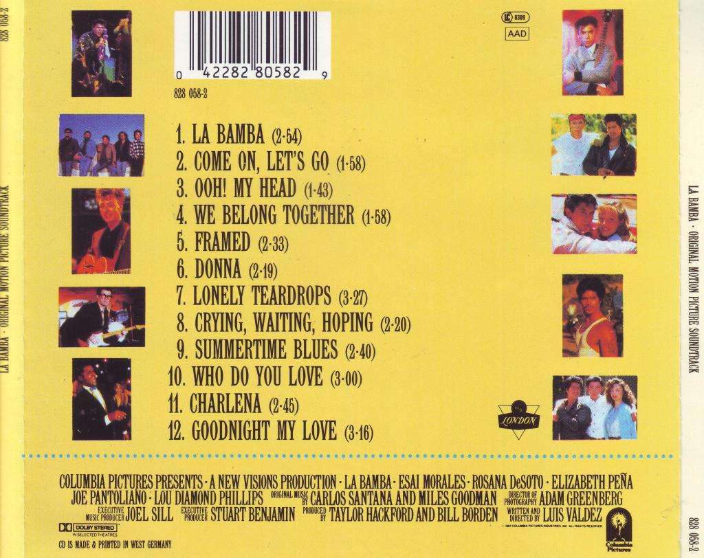 LA BAMBA - Original motion picture soundtrack (CD) 828 058-2 EX