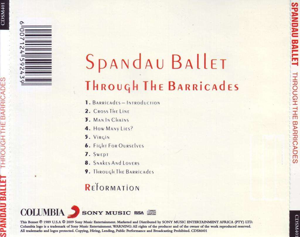 SPANDAU BALLET - Through the barricades (CD) CDSM401 NM