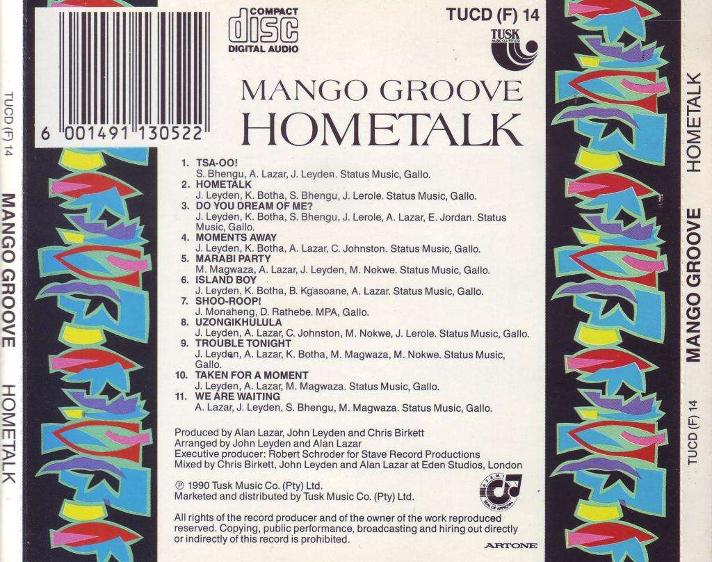 MANGO GROOVE - Hometalk (CD) TUCD (F) 14 VG+