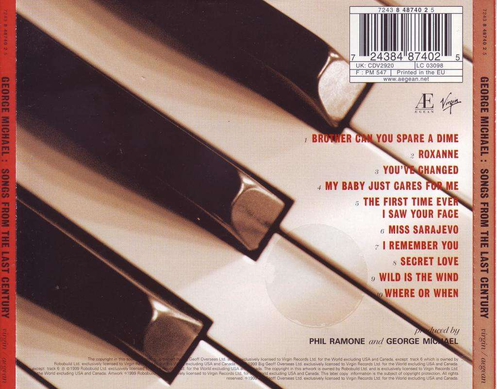 GEORGE MICHAEL - Songs from the last century (CD) 7243 8 48740 2 5 NM