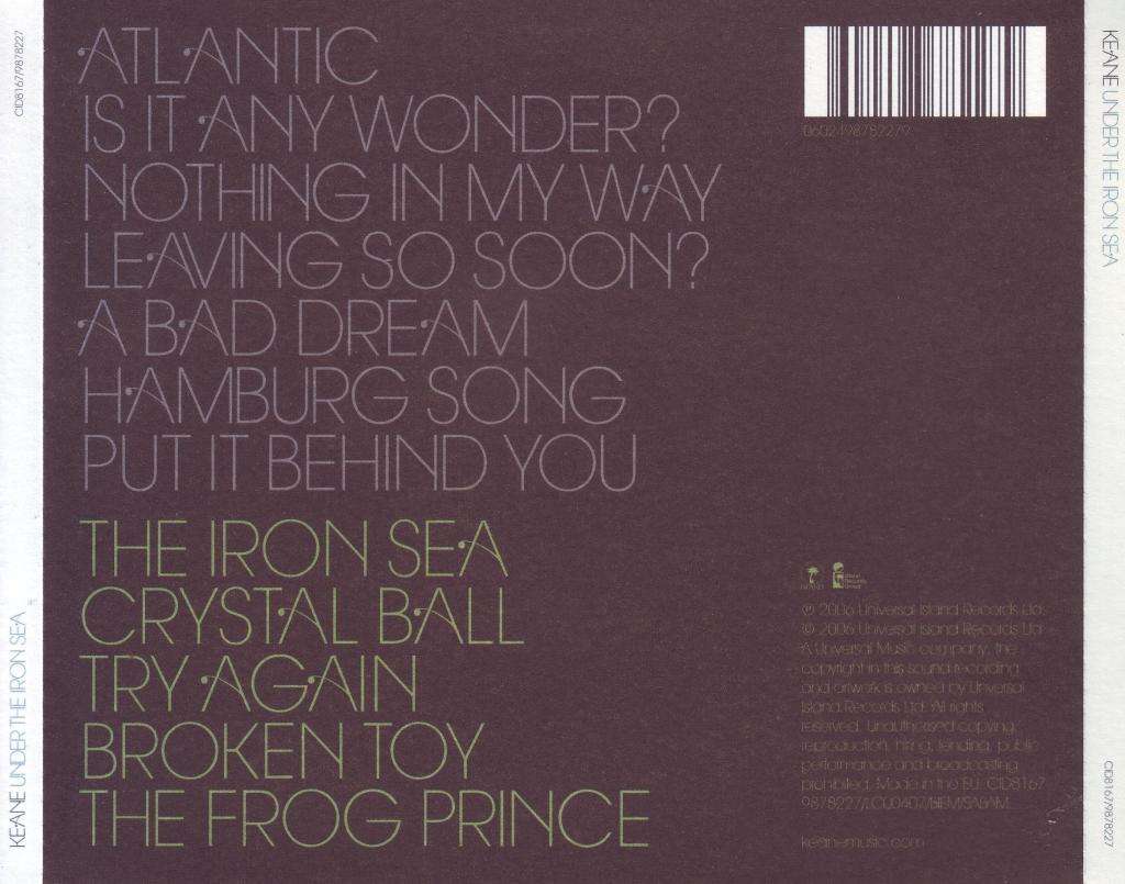 KEANE - Under the iron sea (CD) CID8167/9878227 VG
