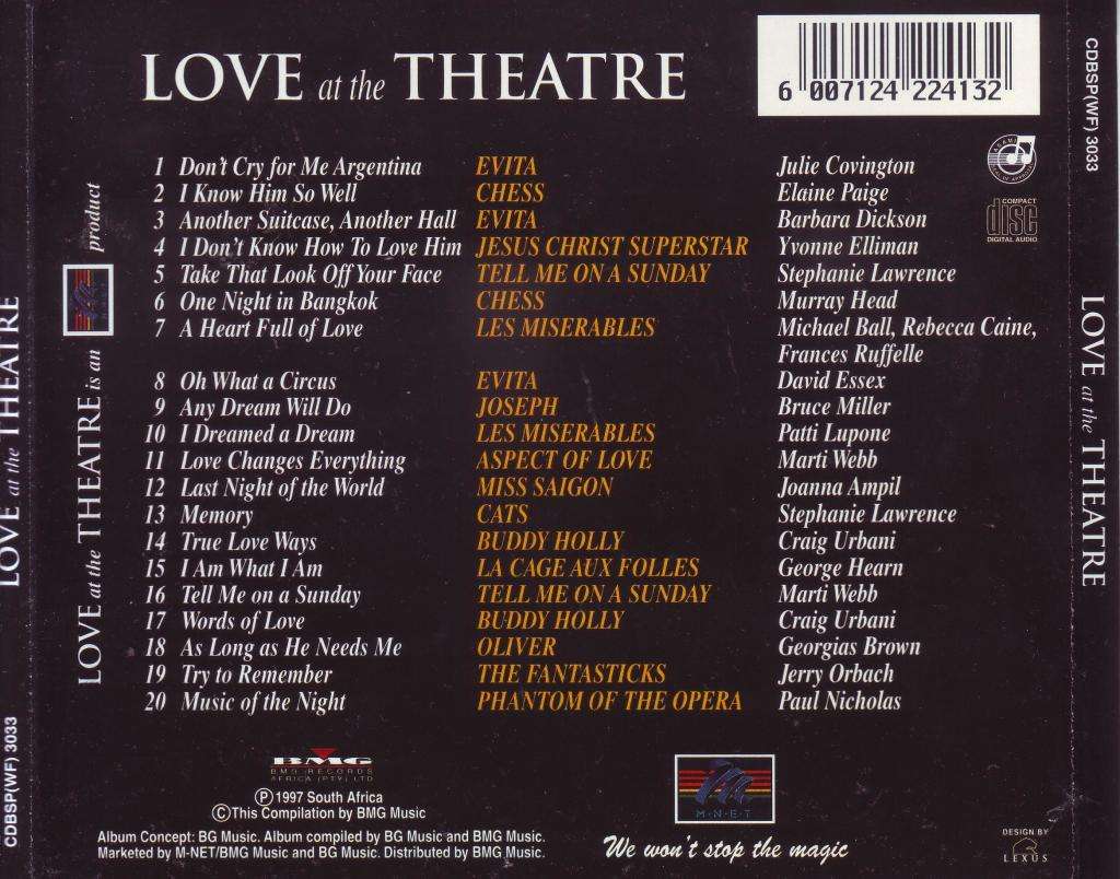 LOVE AT THE THEATRE - Compilation (CD) CDBSP (WF) 3033 EX