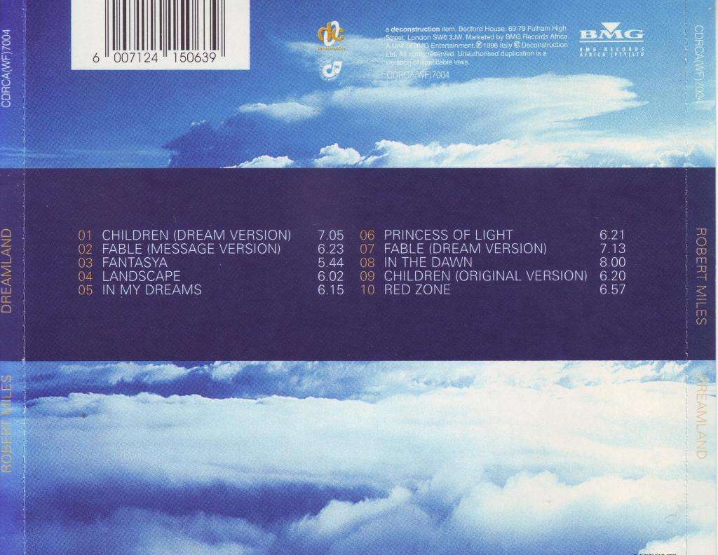 ROBERT MILES - Dreamland (CD) CDRCA(WF)7004 VG
