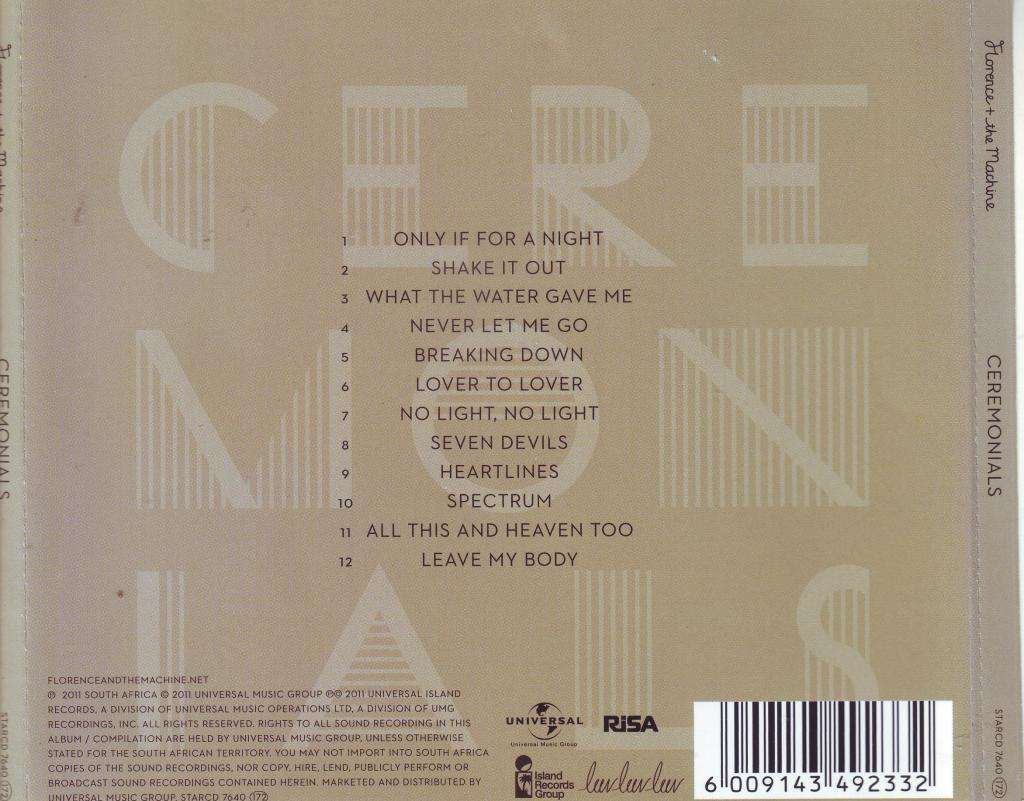 FLORENCE + THE MACHINE - Ceremonials (CD) STARCD 7640 EX