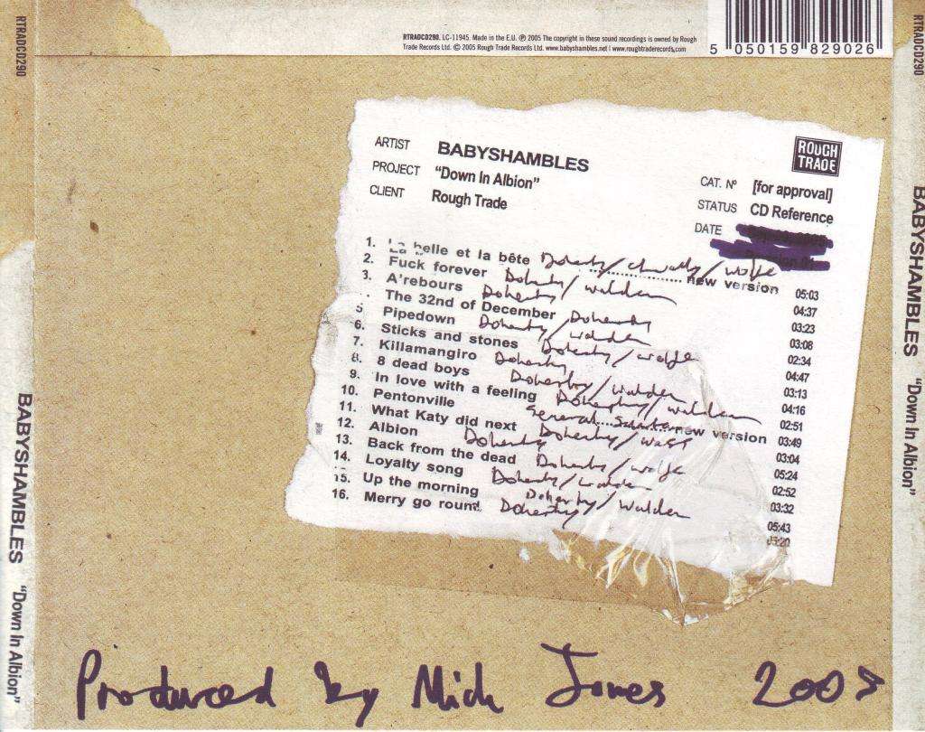 BABYSHAMBLES - Down In Albion (CD) RTRADCD290 EX