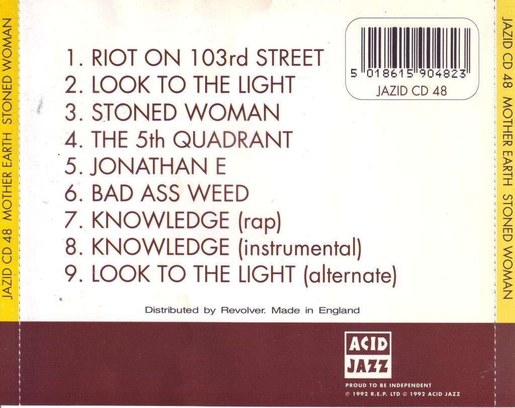 MOTHER EARTH - Stoned woman (CD)  JAZID CD 48  EX