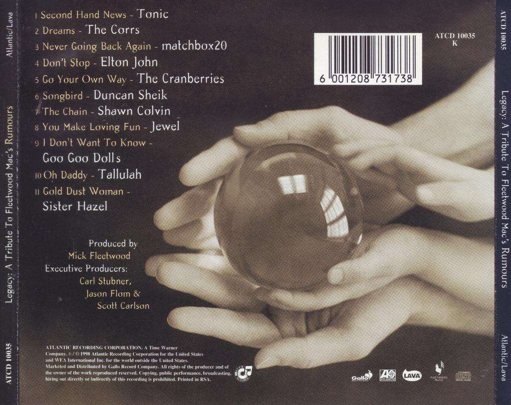 LEGACY: A TRIBUTE TO FLEETWOOD MAC'S RUMOURS - Compilation (CD) ATCD 10035  VG+