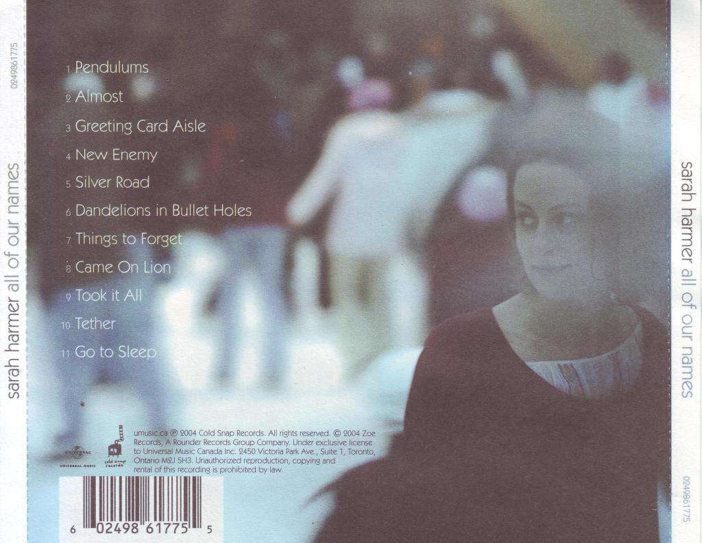 SARAH HARMER - All of our names (CD) 0249861775 NM