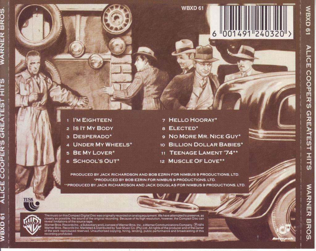 ALICE COOPER - Alice Cooper's Greatest Hits (CD) WBXD 61  NM-