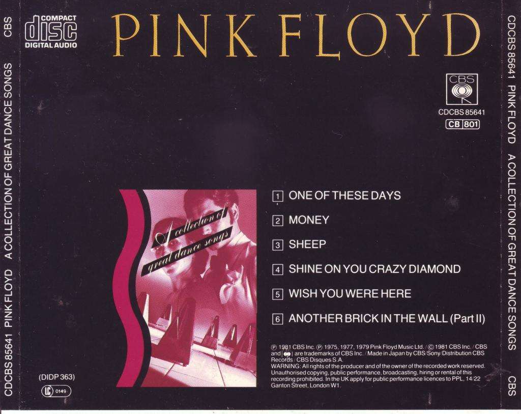 PINK FLOYD - A collection of great dance songs (CD) CDCBS 85641 NM-