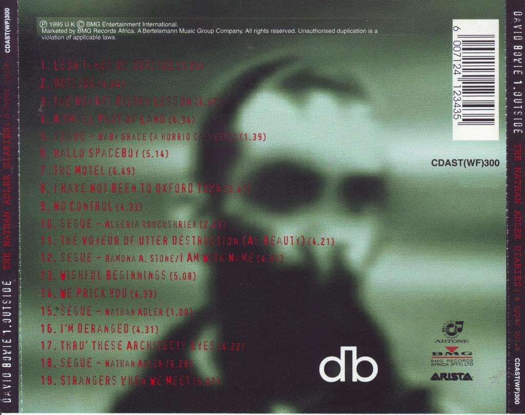DAVID BOWIE - 1 Outside (The Nathan Adler Diaries: A Hyper Cycle) (CD) CDAST(WF)300  NM