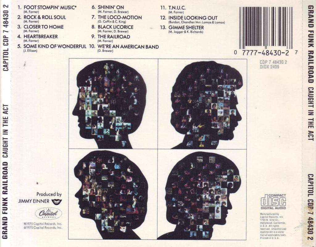 GRAND FUNK RAILROAD - Caught in the act (CD) CDP 7 48430 2 NM-