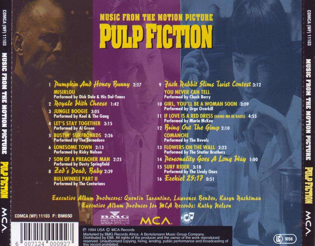 PULP FICTION - Music from the motion picture (CD) CDMCA (WF) 11103 VG to VG+