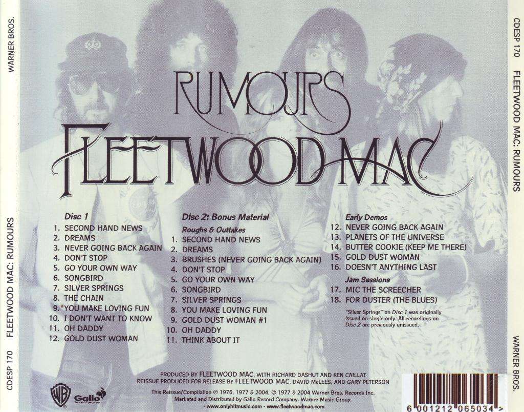 FLEETWOOD MAC - Rumours (double CD) CDESP 170 NM
