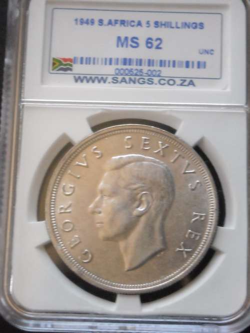 1949 S.Africa 5 Shillings  - MS 62