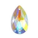 AB Crystal Teardrop Flatback Sew On Rhinestone 11x18mm
