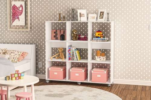 Click 9 Cube White Bookcase