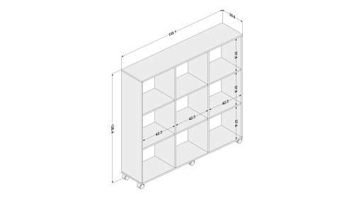 Click 9 Cube White Bookcase