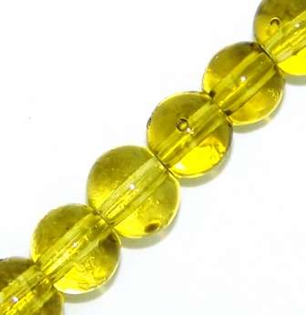 Glass bead round (6mm) Olivine - Pack of 10