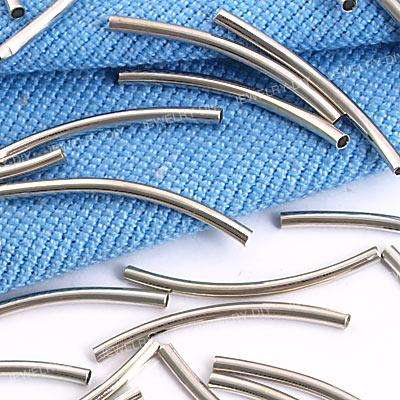 Curved Silver pipe - 20mmx2mm - Pack of 10