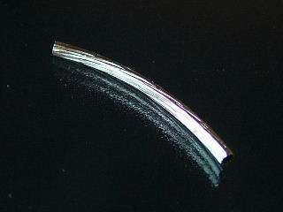 Curved Silver Pipe with Pattern - 2x25mm - Pack of 10
