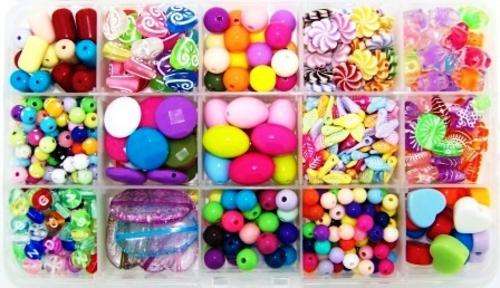 Acrylic Kit - 15 Assorted Shapes & Assorted Colours in Container