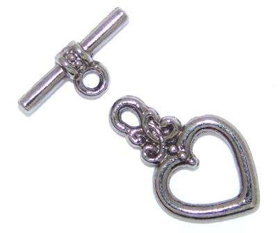 Toggle Clasp Heart Black Nickel