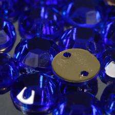8mm Round Dark blue with hole Rhinestones - Pack of 10