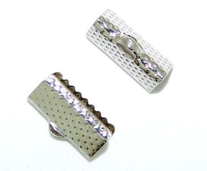 Ribbon Ends Antique silver 13x5mm - PACK OF 5