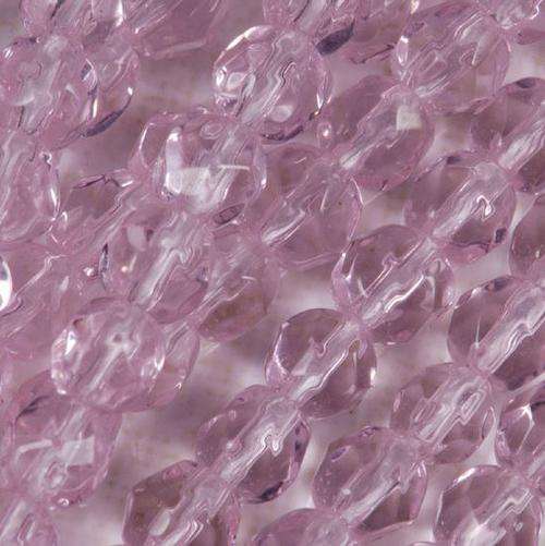 MAUVE GLASS ROUND FACETED - Pack of 5 (6mm)