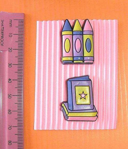 Silicon Brad Pin,Pencils & Books, per pair