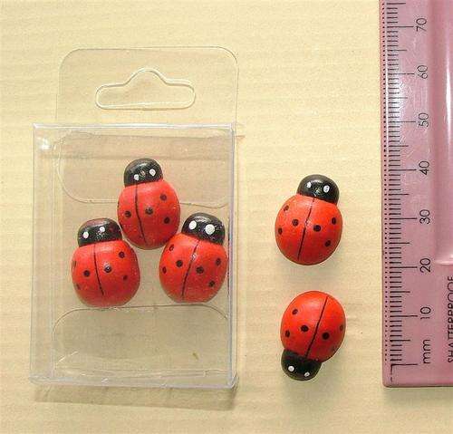 Wood Embellishments, Ladybird, Medium, Quantity: 5