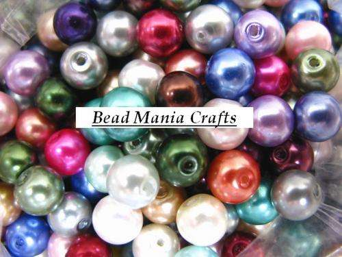 NEW STOCK -GLASS PEARLS - +/-175 (12mm) Glass pearls (5 strands)