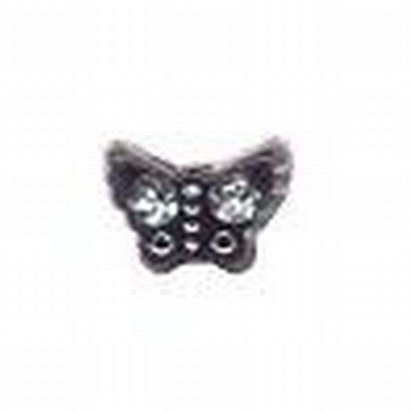 Acrylic Black Sparkle BUTTERFLY Beads