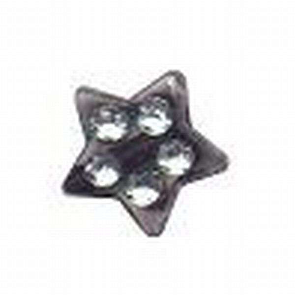Acrylic Black Sparkle STAR Beads - Pack of 10