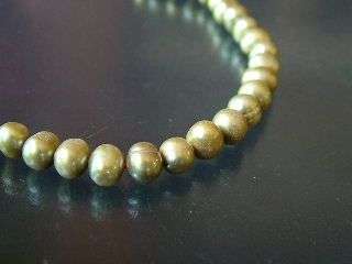 6mm light olive/gold color pearl, 40cm long string.