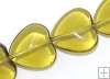 Glass Bead Heart 16mm OLIVINE- 1