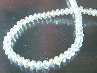 FIREPOLISHED Crystal Clear Facetted Rondelles (6mm)