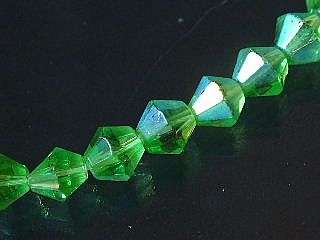 Forest Green FIREPOLISHED Bicone Beads (6mm) - Pack of 10