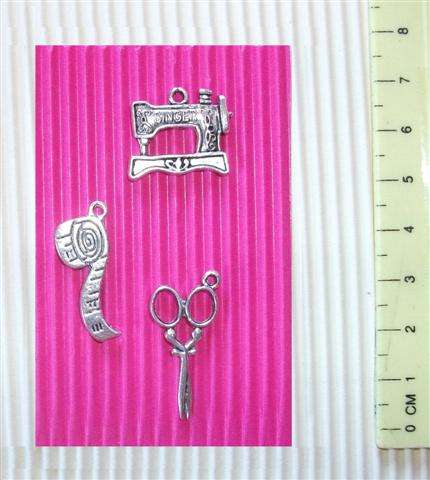 Metal Decorations, Sewing. Tape Measure. Quantity: 3