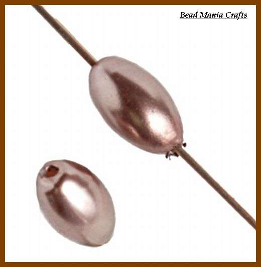 "New" Oval Glass Choc Pearls (6mm) - Pack of 5