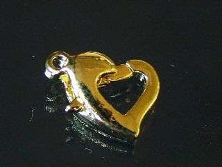 Heart clasp in gold coated - Lobster  9.5mm
