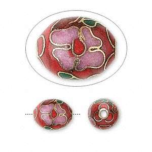 10mm Oval Brown Cloisonne Beads