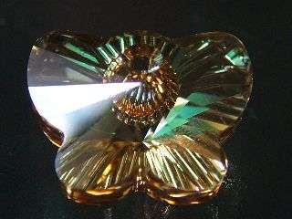 Swarovski Butterfly 18mm Gold/Topaz Pendant